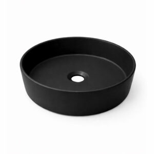 Lavatório de pousar 35cm para casa de banho preto mate - LENUS