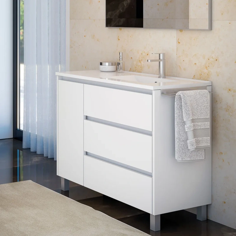 Móvel casa de banho com pes hyatt branco