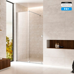 Frontal de duche com 1 porta fixa e 1 móvel - FERRARA