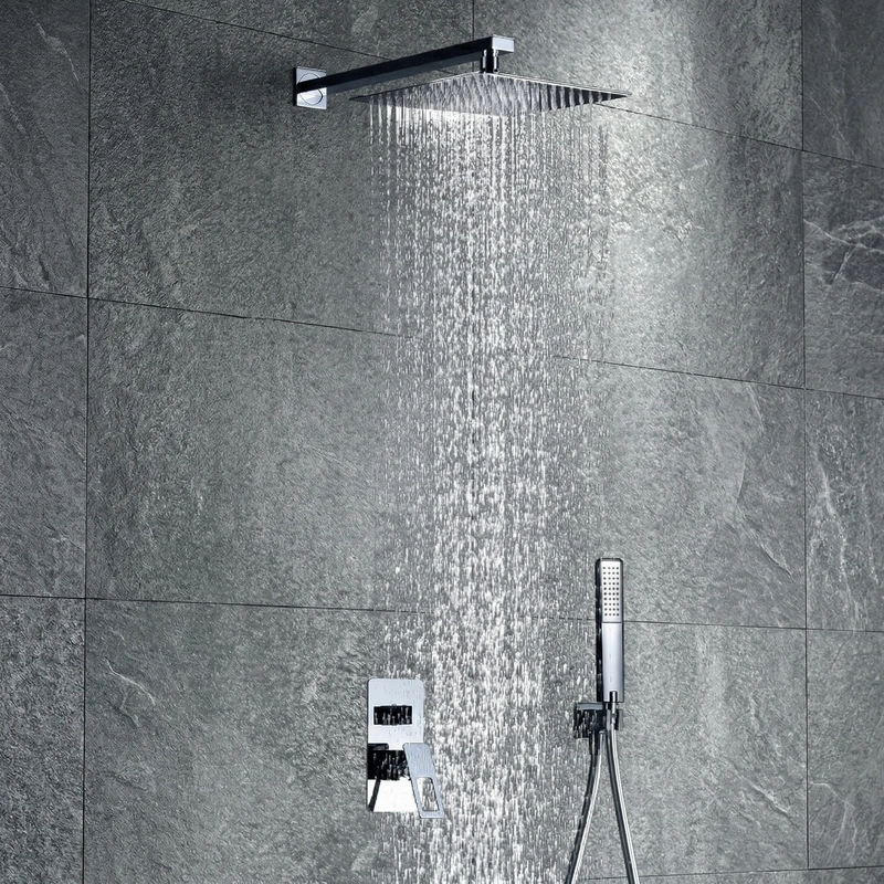 Chuveiro de embutir na parede cromado modelo suecia