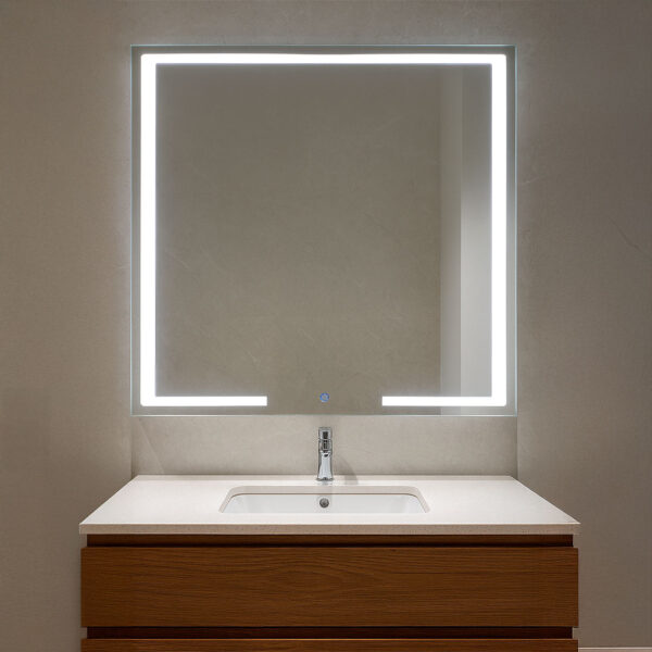 Espelho LED quadrado luz frontal reversível - ERIS