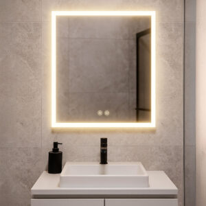 Espelho LED retangular borda foscada c/ desembaciador - MARTE