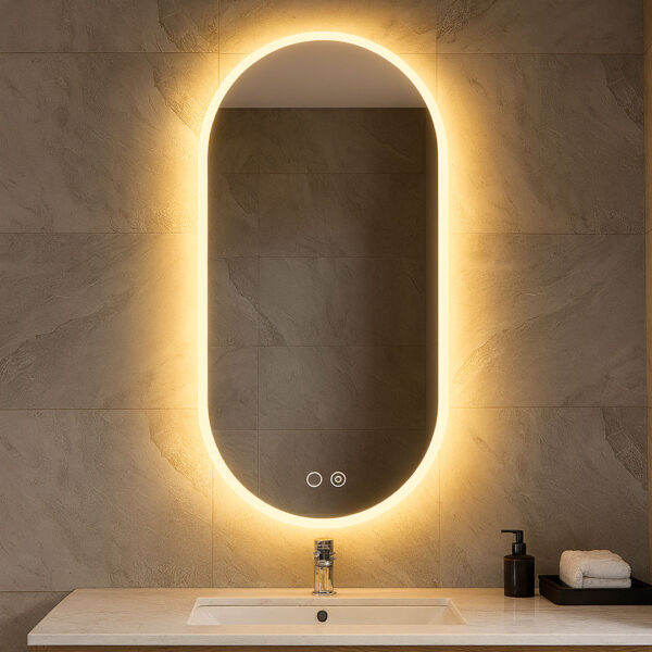 Espelho LED oval 50x100cm com desembaciador - SOL