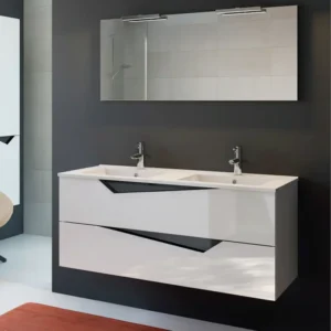 movel de casa de banho suspenso com lavatório splendia branco frente branco