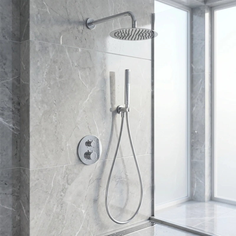 Chuveiro de embutir na parede cromado modelo napoles