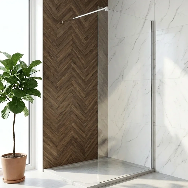 Painel fixo de duche para casa de banho modelo milão cor cromado