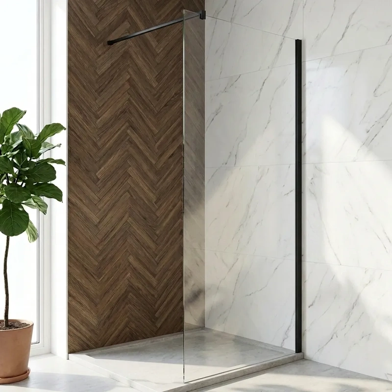 Painel fixo de duche para casa de banho modelo milão cor preto