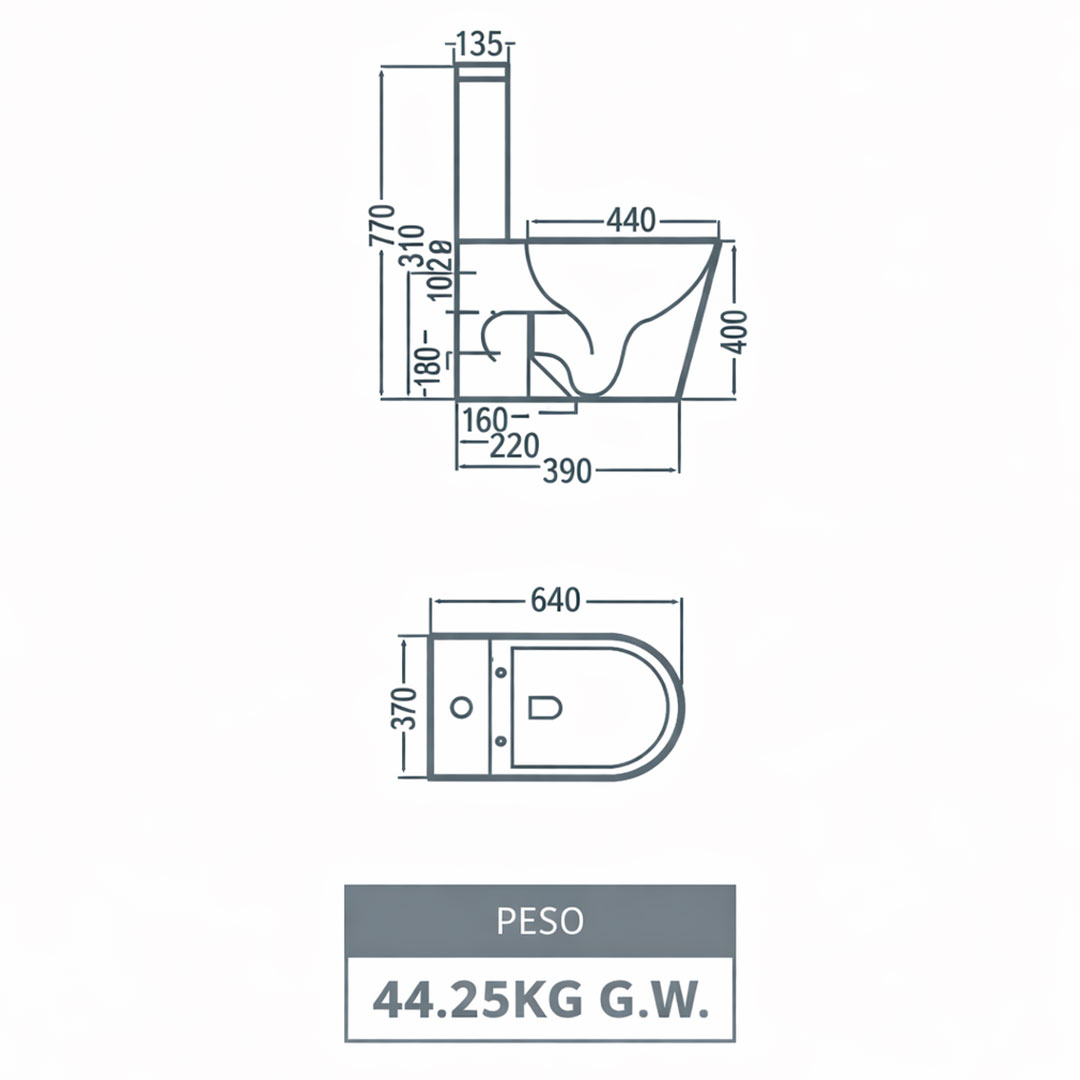 Pack sanita tampo queda amortecida rimless branca - Evora - Image 3