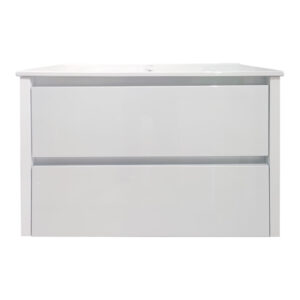 Móvel suspenso LONDRES 80cm todo branco + Lavatório