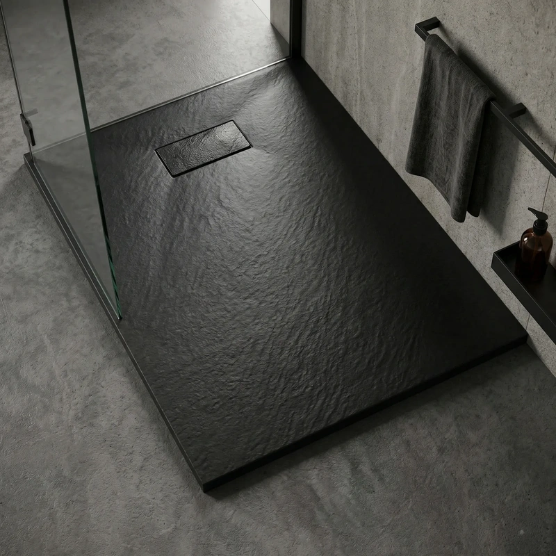 Base de duche para casa de banho antiderrapante smc preta