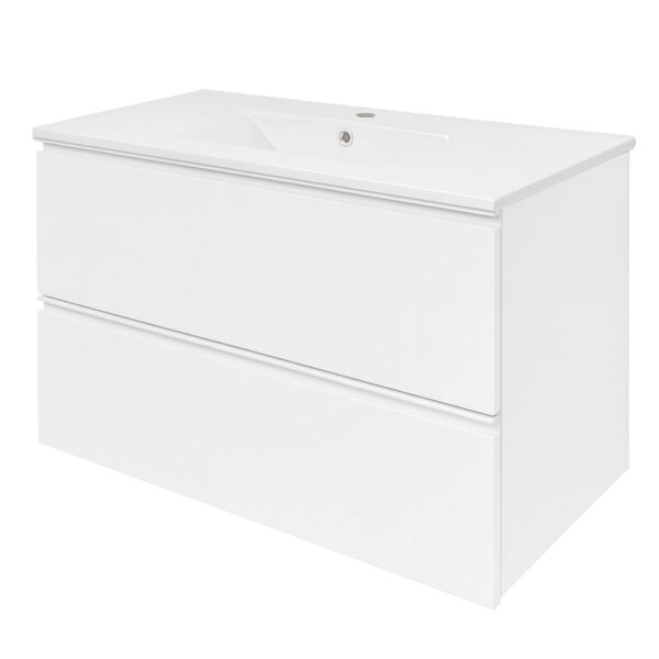 Móvel suspenso NEWSIDE 100cm branco + Lavatório