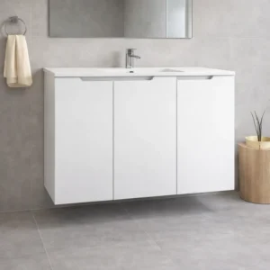 Movel de casa de banho suspenso com lavatório modelo lorena cor branco