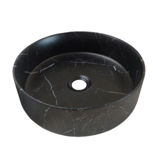 Lavatório de pousar marmorizado preto - LENUS