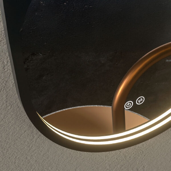 Espelho LED oval 50x90cm preto + desembaciador - PERSEU - Image 2