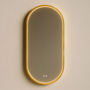 Espelho LED oval 50x90cm ouro + desembaciador - PERSEU