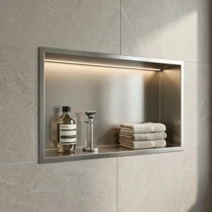 Nicho para casa de banho com led inox 60cm