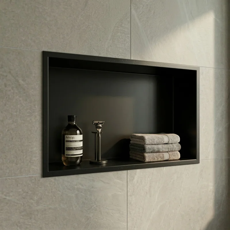 Nicho para casa de banho sem led preto mate 60cm