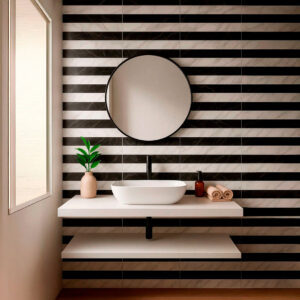 Revestimento cerâmico RELIEVE STRIPE CARRARA ALBINEGRO 20x60