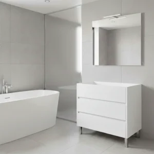 Movel de casa de banho com pés cor branco modelo albi sem lavatório
