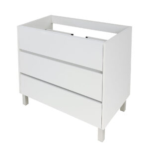 Móvel wc 80cm branco com 3 gavetas e pés - ALBI