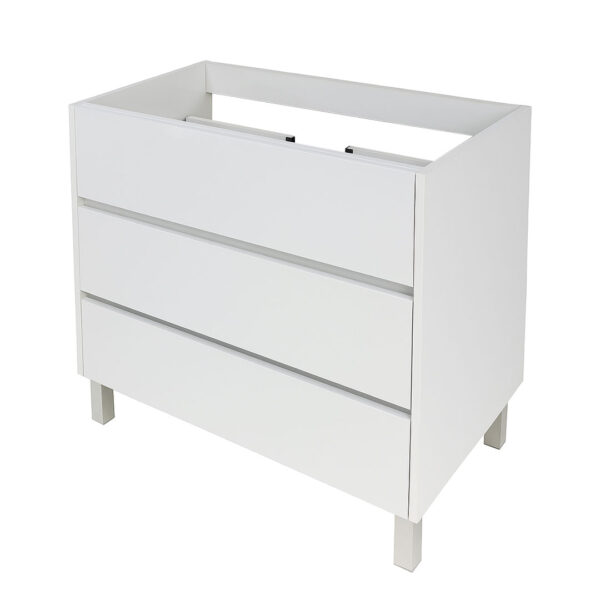 Móvel wc 80cm branco com 3 gavetas e pés - ALBI
