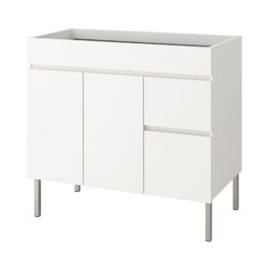 Móvel com pés PRIRIS 80cm branco 3 portas e 1 gaveta