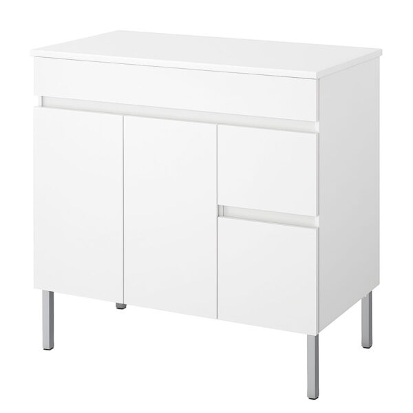 Móvel com pés PRIRIS 80cm branco 3 portas e 1 gaveta - Image 3