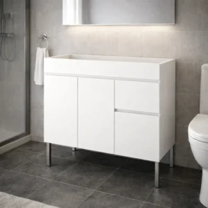 Movel de casa de banho com pés cor branco modelo priris sem lavatório