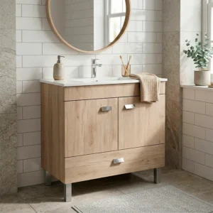 Movel de casa de banho com pés cor denver modelo lisboa com lavatório