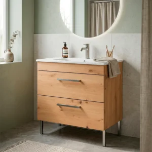 Movel de casa de banho com pés cor futura modelo fitte com lavatório