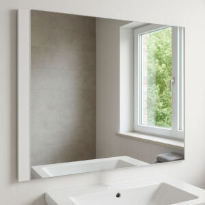 Espelho liso 120x60cm c/ barra lateral 5cm lacado branco - ISTAMBUL