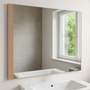 Espelho liso 100x60cm c/ barra lateral 5cm lacado oak - ISTAMBUL