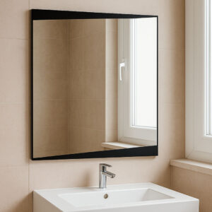 Espelho liso 80x60cm oblíquo preto - COOL