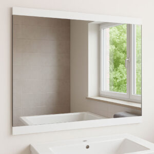 Espelho liso 80x60cm moldura 5cm cima/baixo cor branco - MOOD