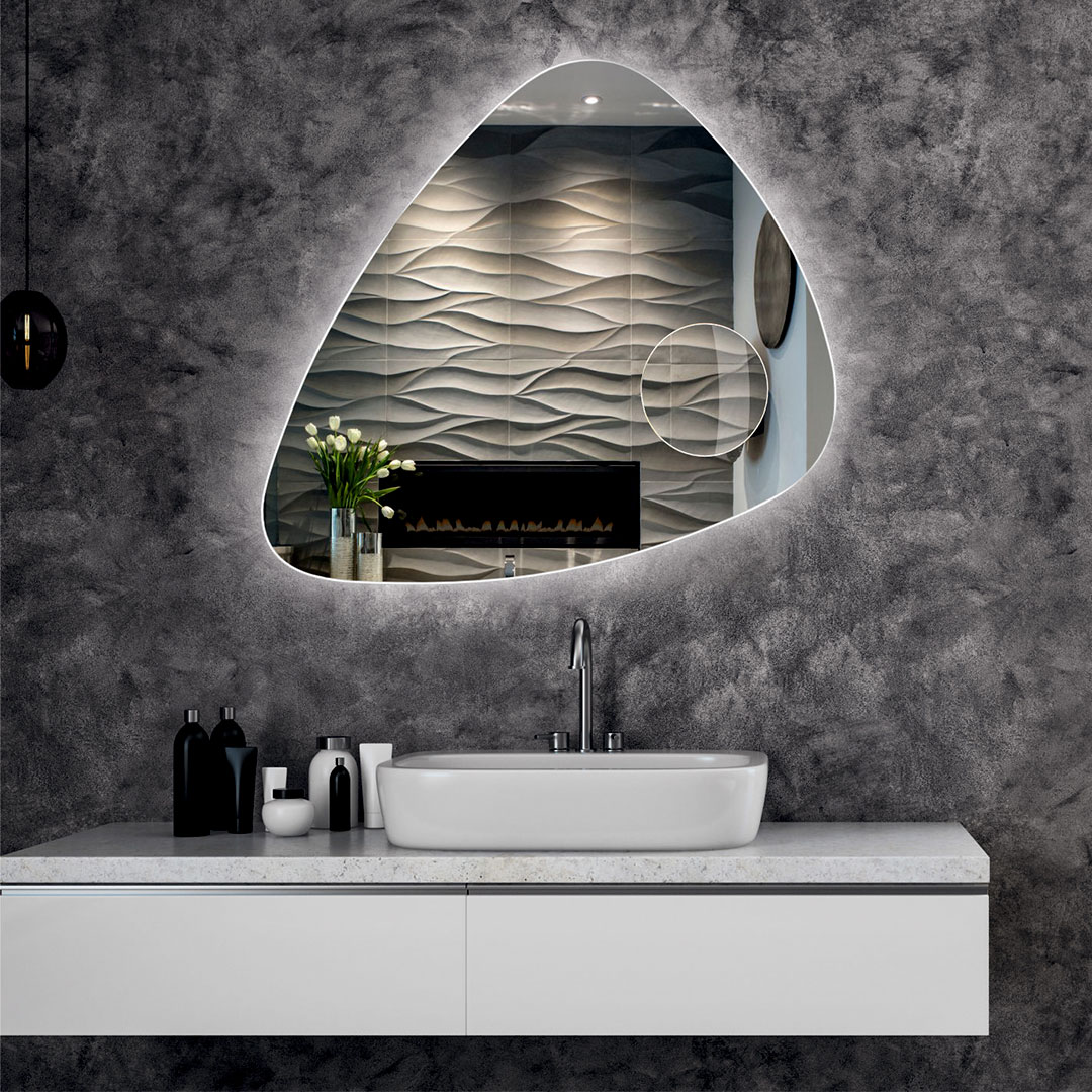 Espelho LED losango 80x80cm+desembaciador+aumento - LYON