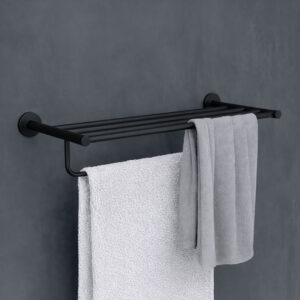 Essential toalheiro múltiplo preto mate - MEDIMEX