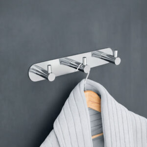 Essential cabide triplo de parede cromado - MEDIMEX