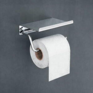 Essential porta rolos c/ prateleira cromado - MEDIMEX