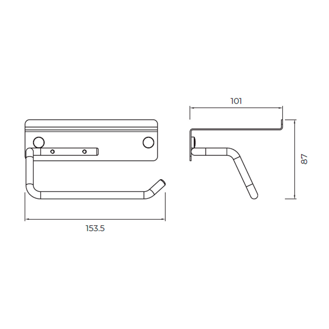 Essential porta rolos c/ prateleira ouro mate - MEDIMEX - Image 2