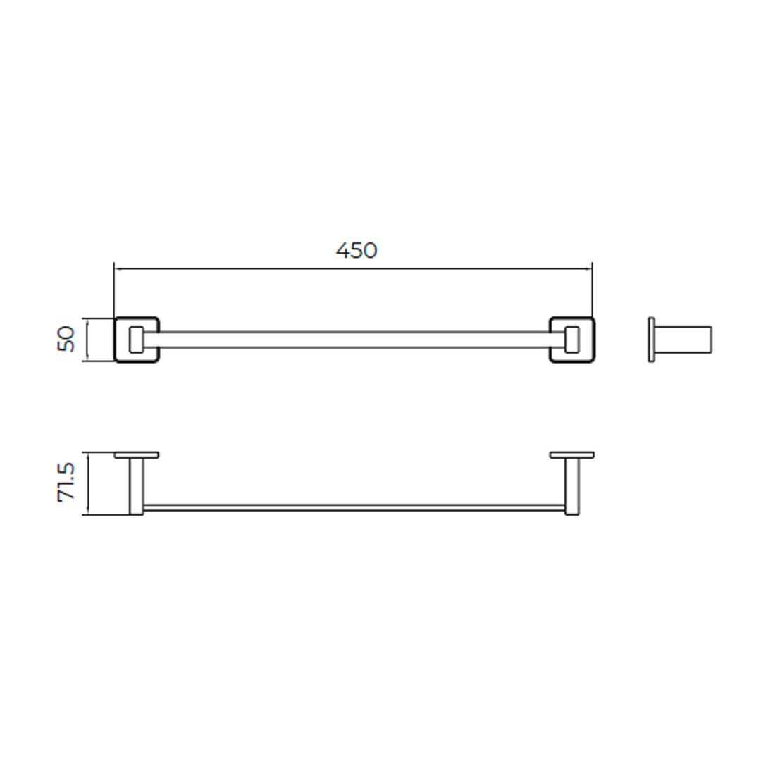 Technic toalheiro 40cm ouro rosa -MEDIMEX - Image 2
