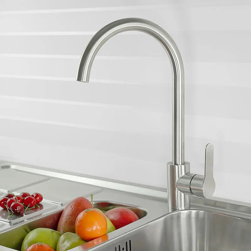 Torneira de cozinha para bancada modelo cook cor inox escovado