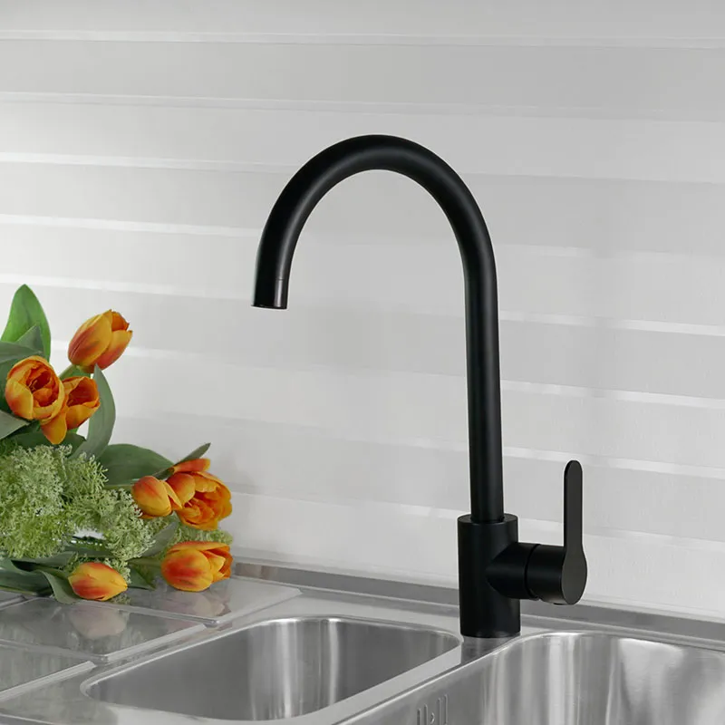 Torneira de cozinha para bancada modelo cook cor inox preto