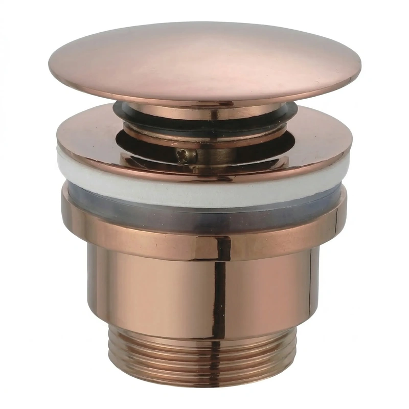 Valvula clic-clac para lavatório na cor ouro rosa mate