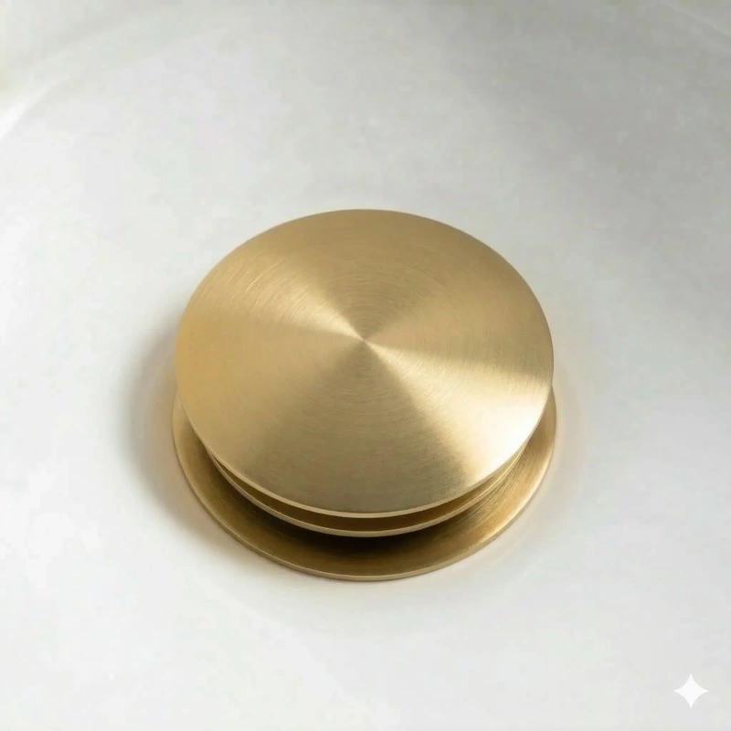 Valvula clic-clac para lavatório na cor ouro mate