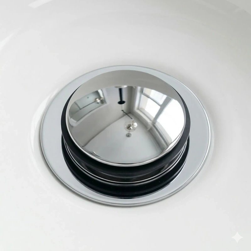 Valvula clic-clac para lavatório na cor cromada