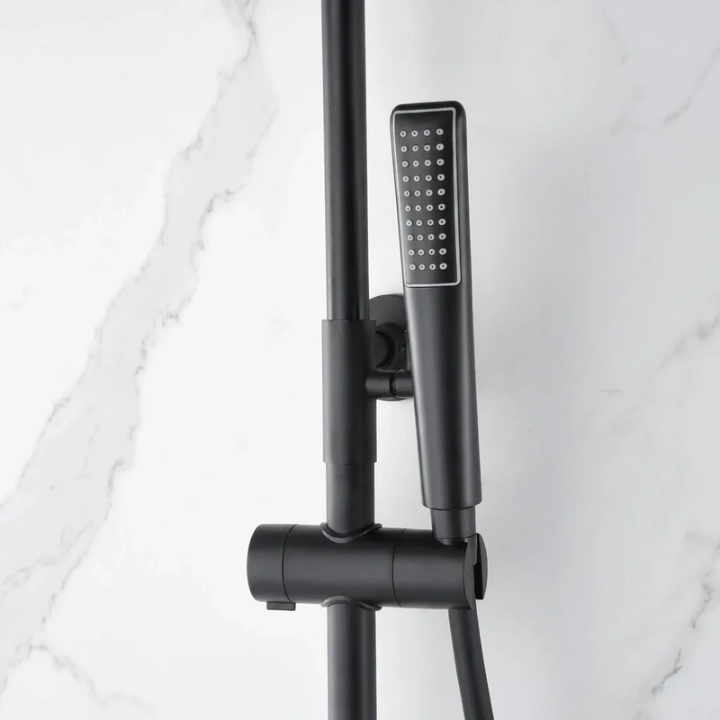 Conjunto de duche para casa de banho modelo napoles cor preto mate