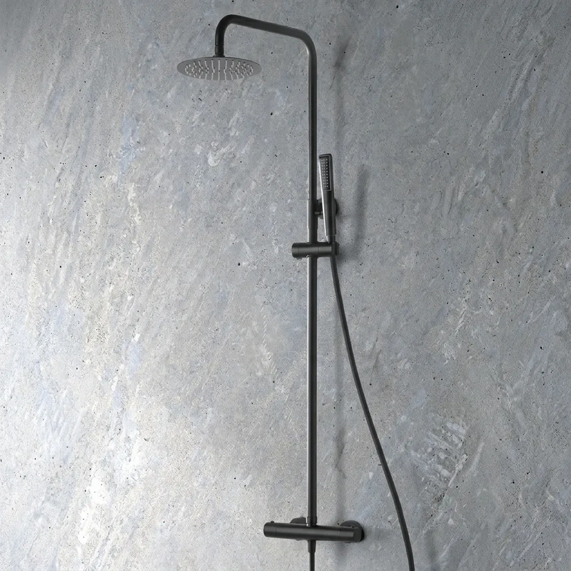 Conjunto de duche para casa de banho modelo napoles cor preto mate