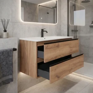 Movel de casa de banho suspenso cor artisan modelo new modular com lavatório