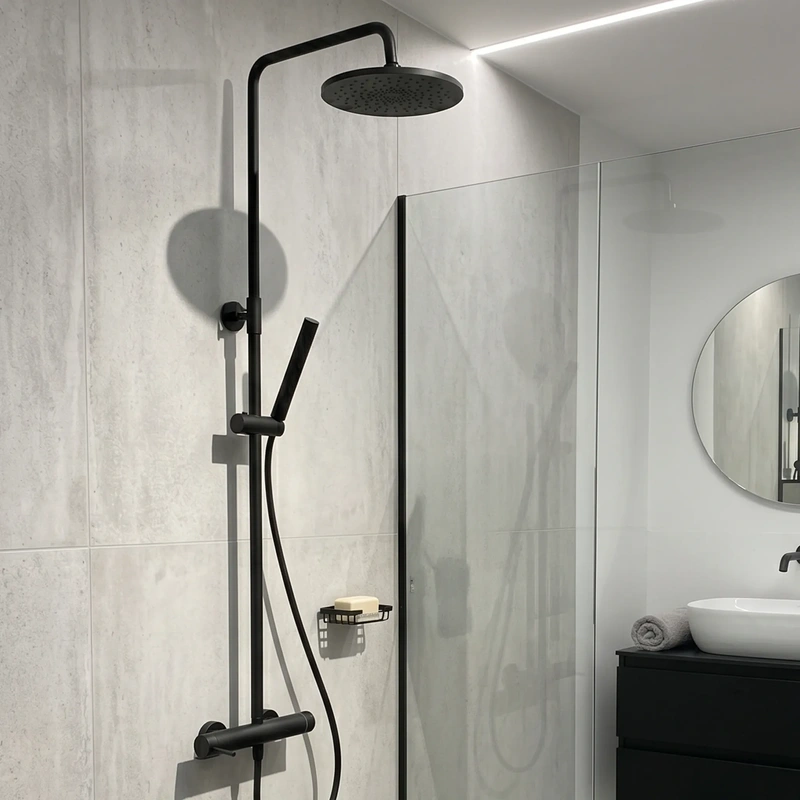 Conjunto de duche para casa de banho modelo essenza cor preta