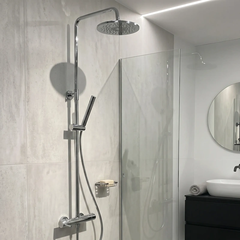 Conjunto de duche para casa de banho modelo essenza cor cromado